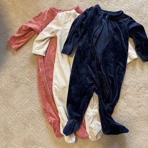 Set of three velour infant onesies. Old Navy.